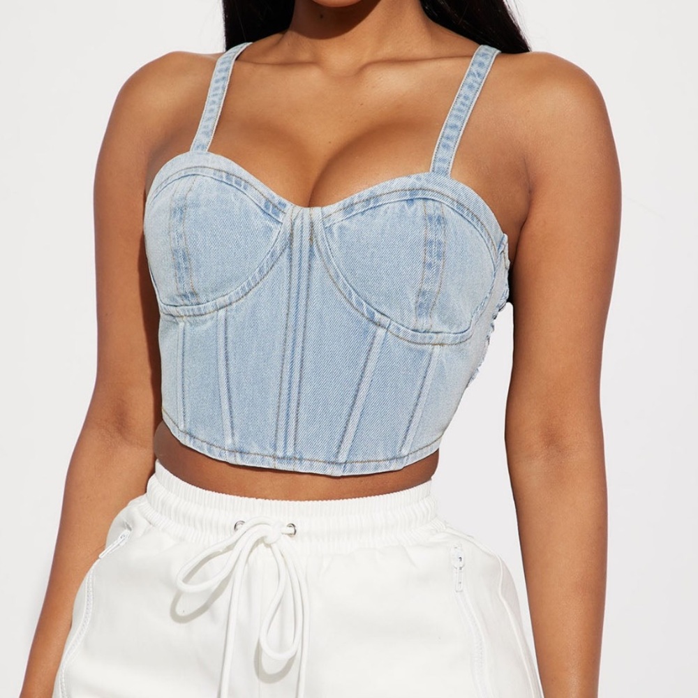 Light Denim Corset Top